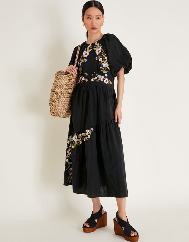 Margot Tea Dress, Black (BLACK), large