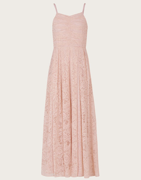 Floral Lace Prom Dress Pink, Pink (DUSKY PINK), large