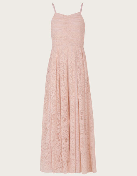 Floral Lace Prom Dress Pink, Pink (DUSKY PINK), large