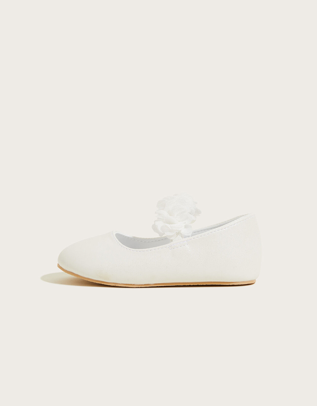 Shimmer Corsage Walker Shoes Ivory First Walking Toddler Shoes