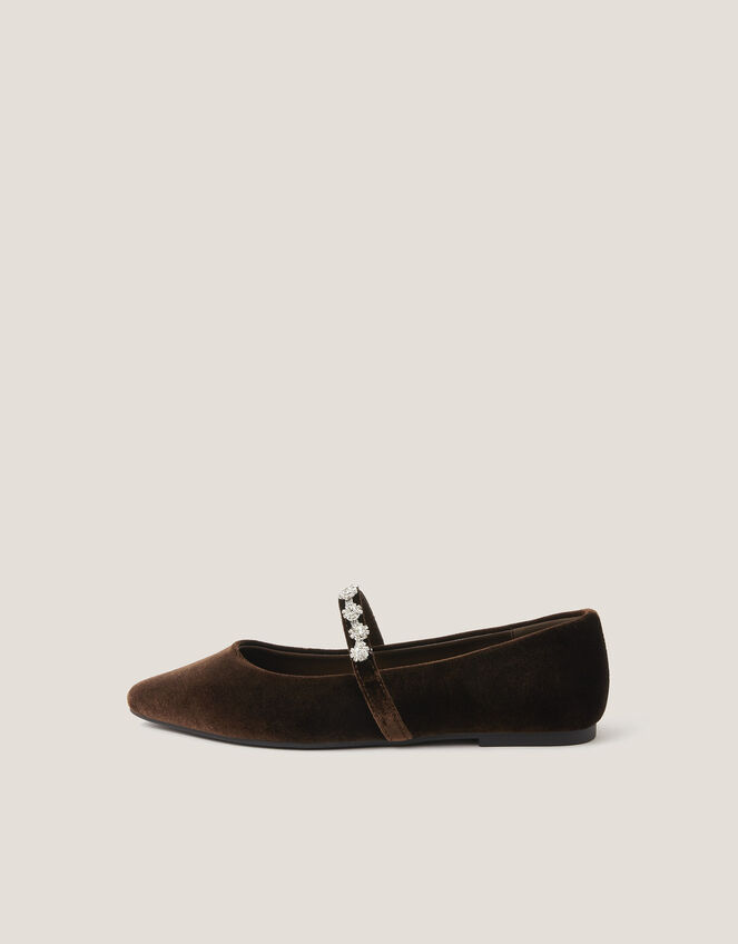 Elia Embellished Velvet Pumps, Brown (CHOCOLATE), large