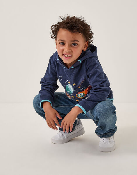 Glow In The Dark Space Hoodie, Blue (NAVY), large