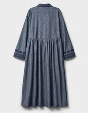 East Shreya Chambray Cotton Shirt Dress, Blue (BLUE), large