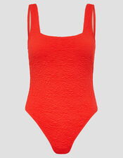 Kylee Textured Square Neck Swimsuit, Pink (PINK), large