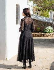 Lyrical Sisters Chira Lace Shirt Dress, Black (BLACK), large