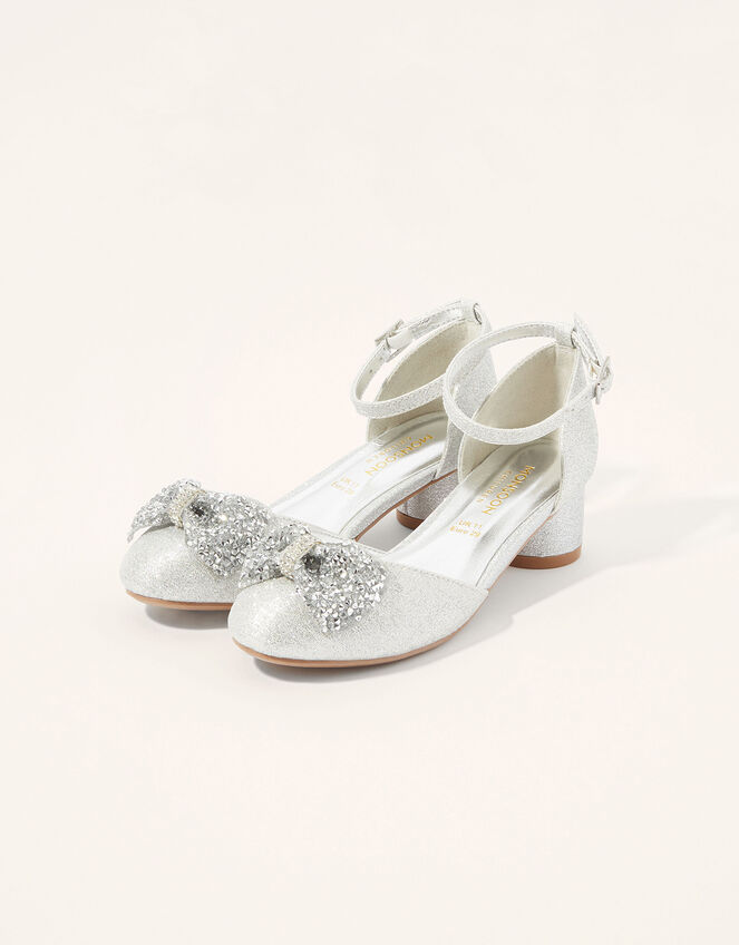 Dazzle Bow Two-Part Heels Silver