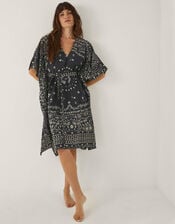 Bodhi Print Mini Kaftan, Black (BLACK), large