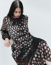 East Pheba Print Maxi Dress, Black (BLACK), large