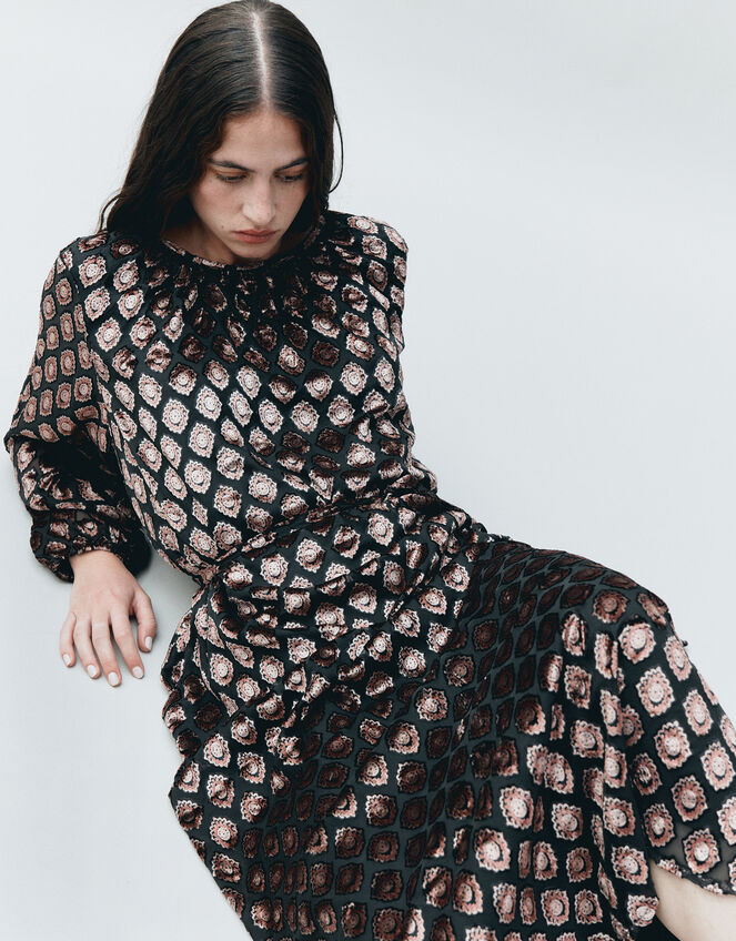 East Pheba Print Maxi Dress, Black (BLACK), large