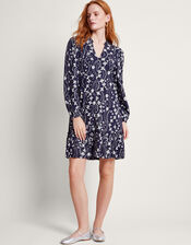 Serena Print Dress, Blue (NAVY), large