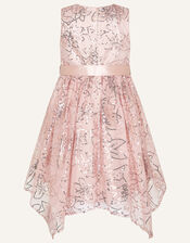 Embroidered Sequin Dress, Pink (PINK), large