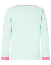 Unicorn Jersey PJ Set in Organic Cotton, Blue (AQUA), large