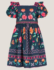 Aurelia Floral Print Dress , Blue (NAVY), large