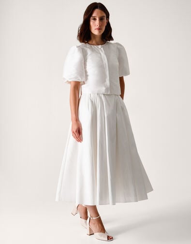 Mia Puff Sleeve Wedding Jacket, Ivory (IVORY), large