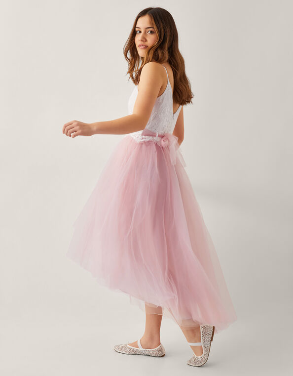 Alianthe Sleeveless Lace High-Low Dress, Pink (PINK), large