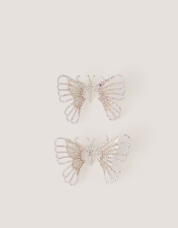 2-Pack Rhinestone Spring Butterfly Hair Clips, , large