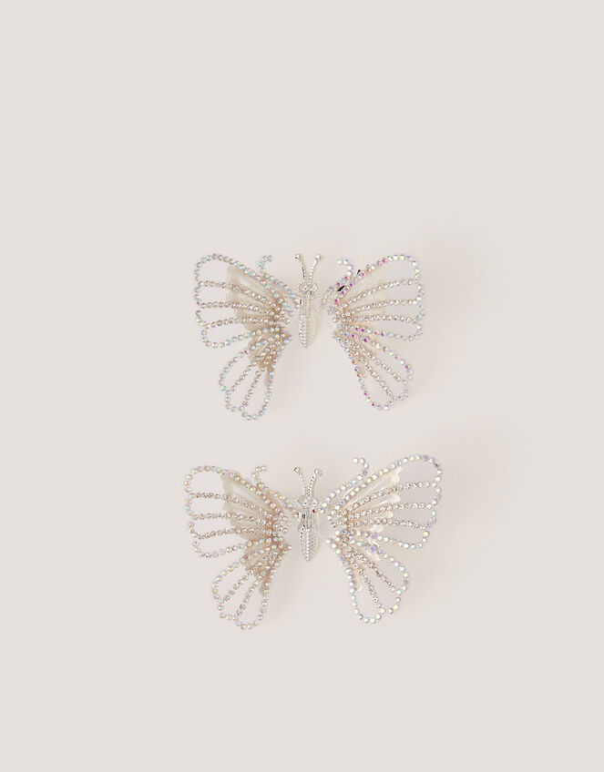 2-Pack Rhinestone Spring Butterfly Hair Clips, , large