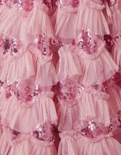 Ruffle Sequin Party Dress, Pink (PINK), large