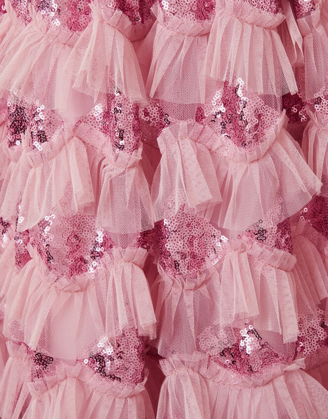 Ruffle Sequin Party Dress, Pink (PINK), large