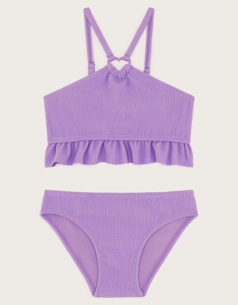 Frilly Seersucker Bikini Set, Purple (LILAC), large