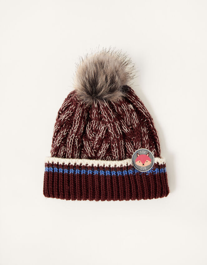 Reuben Fox Badge Beanie, Red (BURGUNDY), large