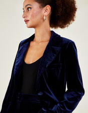 Jeanne Velvet Jacket with Recycled Polyester, Blue (MIDNIGHT), large