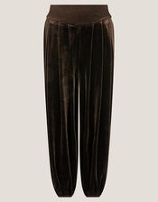 Victoria Velvet Harem Trousers, Brown (CHOCOLATE), large