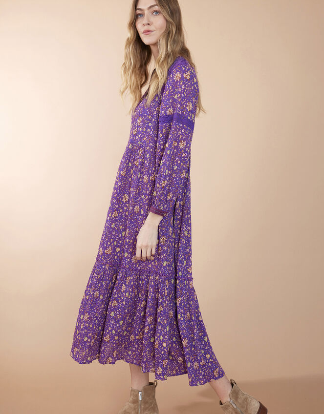 East Lana Crinkle Print Dress, Purple (PURPLE), large