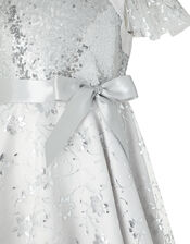 Millie Sequin Party Dress, Silver (SILVER), large