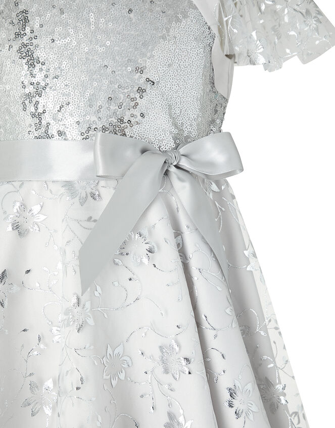 Millie Sequin Party Dress, Silver (SILVER), large