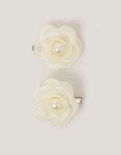2-Pack Flower Girl Hair Clips, Ivory (IVORY), large