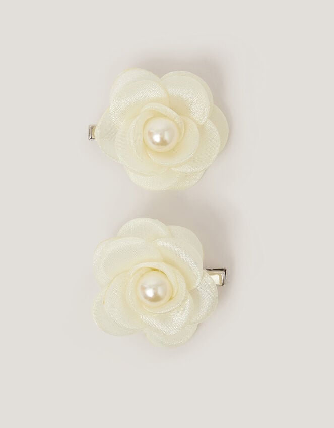 2-Pack Flower Girl Hair Clips, Ivory (IVORY), large