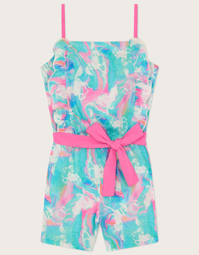 Marble Unicorn Frill Playsuit, Multi (MULTI), large