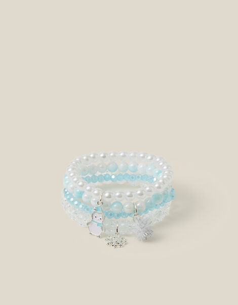 4-Pack Ombr&eacute; Snowflake Beaded Bracelets, , large