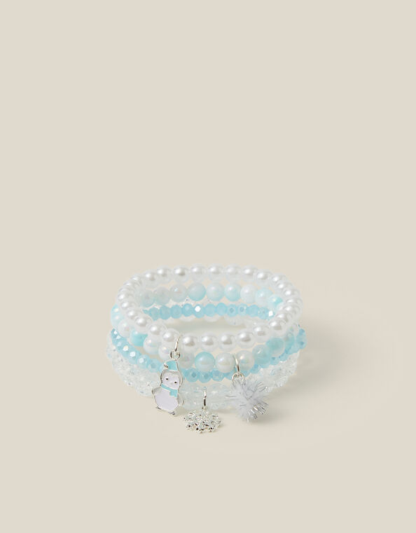 4-Pack Ombr&eacute; Snowflake Beaded Bracelets, , large