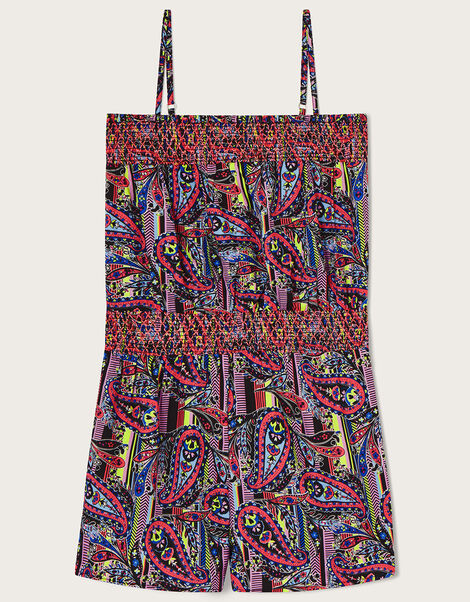 Paisley Shirred Playsuit in Recycled Polyester, Multi (MULTI), large