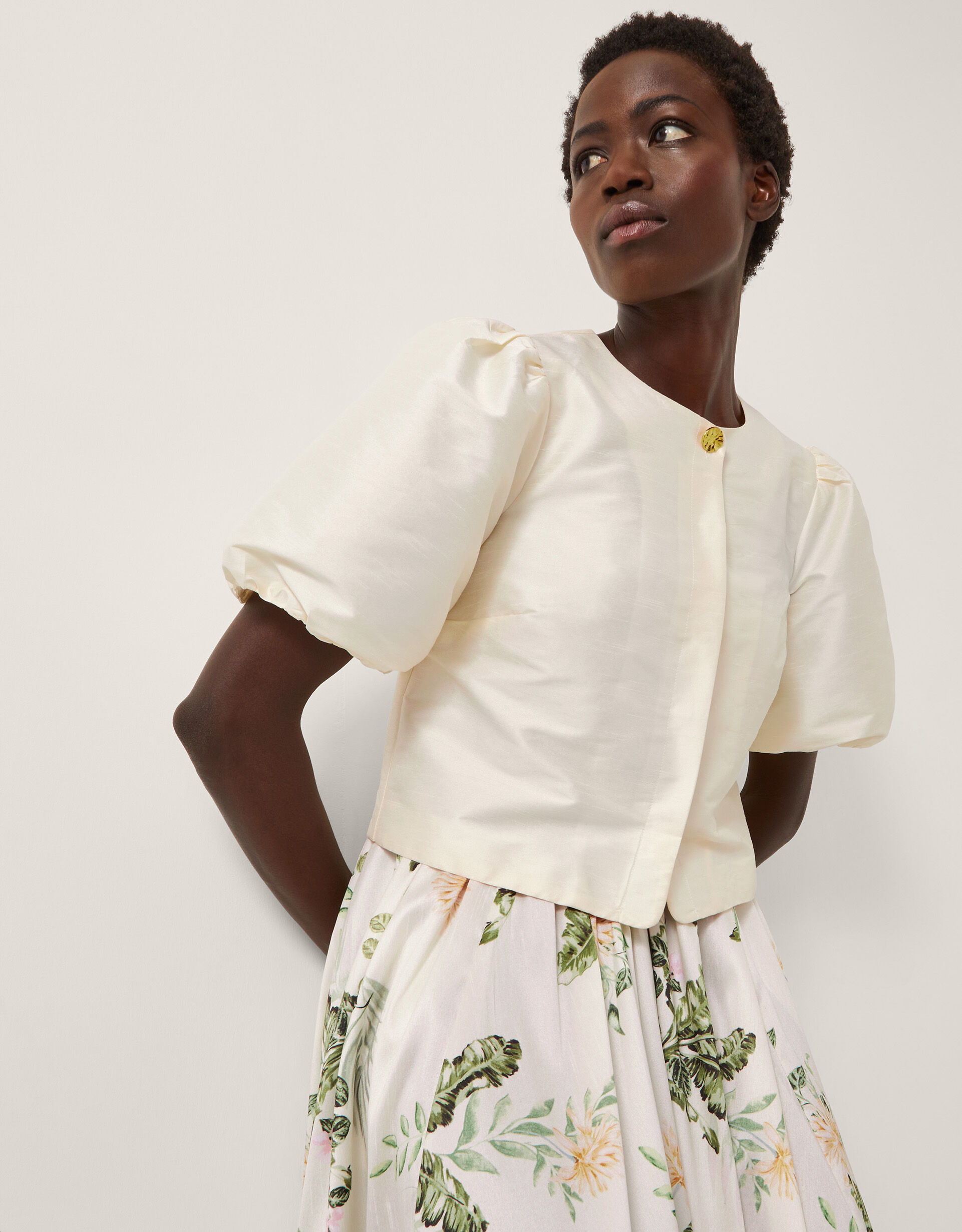 Anne Puff Sleeve Jacket Cream | Women's Jackets | Monsoon Anne Puff Sleeve Jacket Cream | Women's Jackets | Monsoon