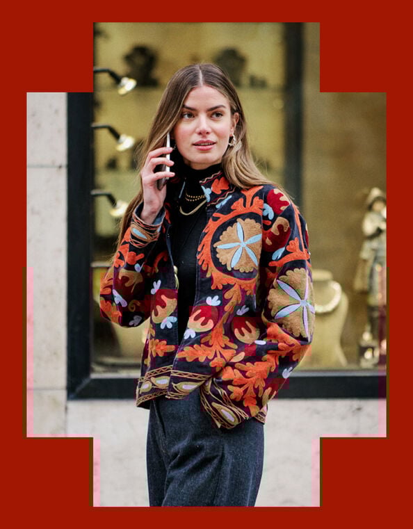 Moliin Claudia Embroidered Velvet Jacket, Multi (MULTI), large