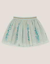 Sea Creature Embellished Disco Skirt, Green (GREEN), large