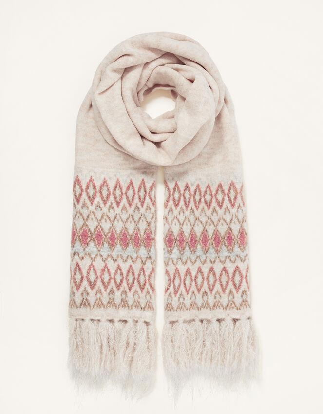 Fair Isle Knit Scarf, , large