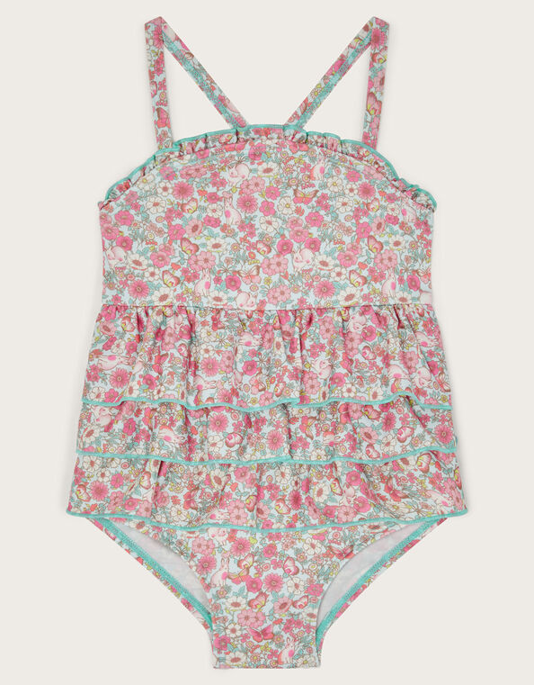Baby Ditsy Floral Frilly Swimsuit, Pink (PINK), large