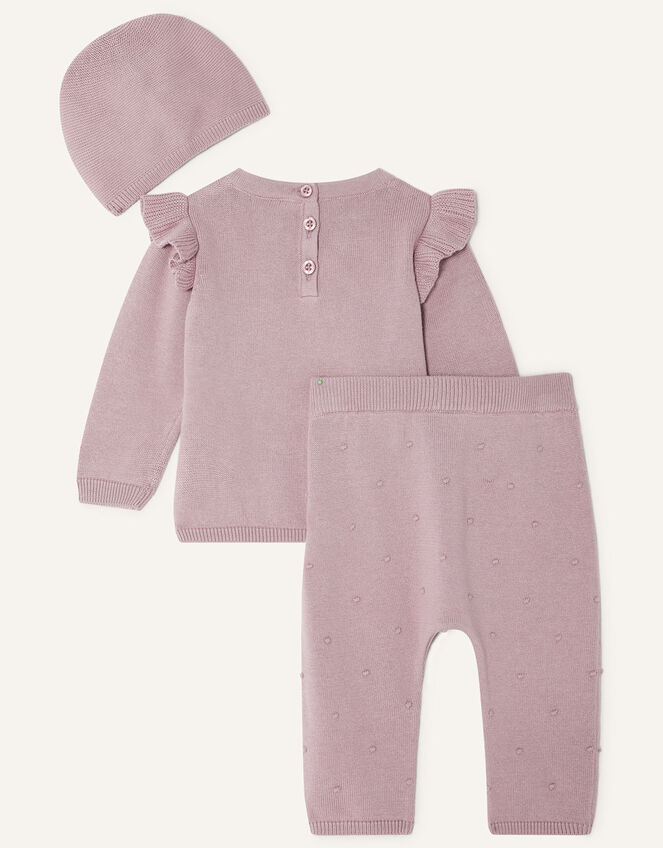 Newborn Rocking Horse Knitted Set, Purple (MAUVE), large