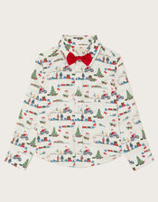 Christmas Bow Tie Shirt, Ivory (IVORY), large