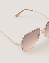 Oversized Metal Sunglasses, , large