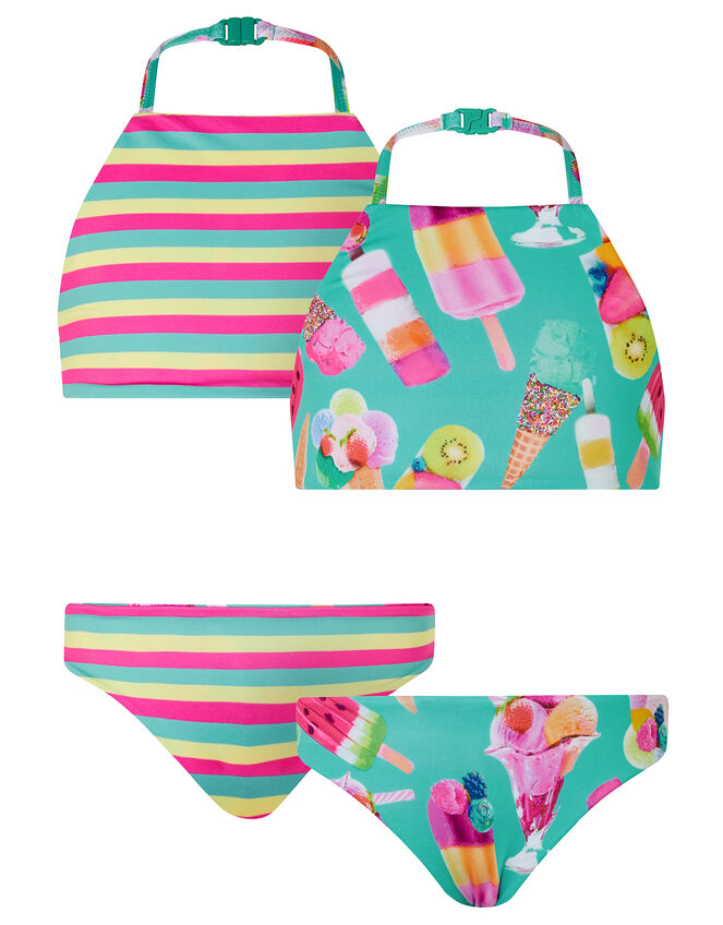 Sundae Reversible Bikini Set with Recycled Polyester, Green (GREEN), large