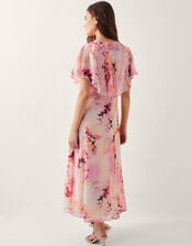 Mia Floral Cape Midi Dress, Pink (PINK), large