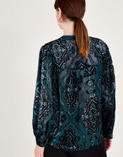 Darcy Devore Blouse, Teal (TEAL), large