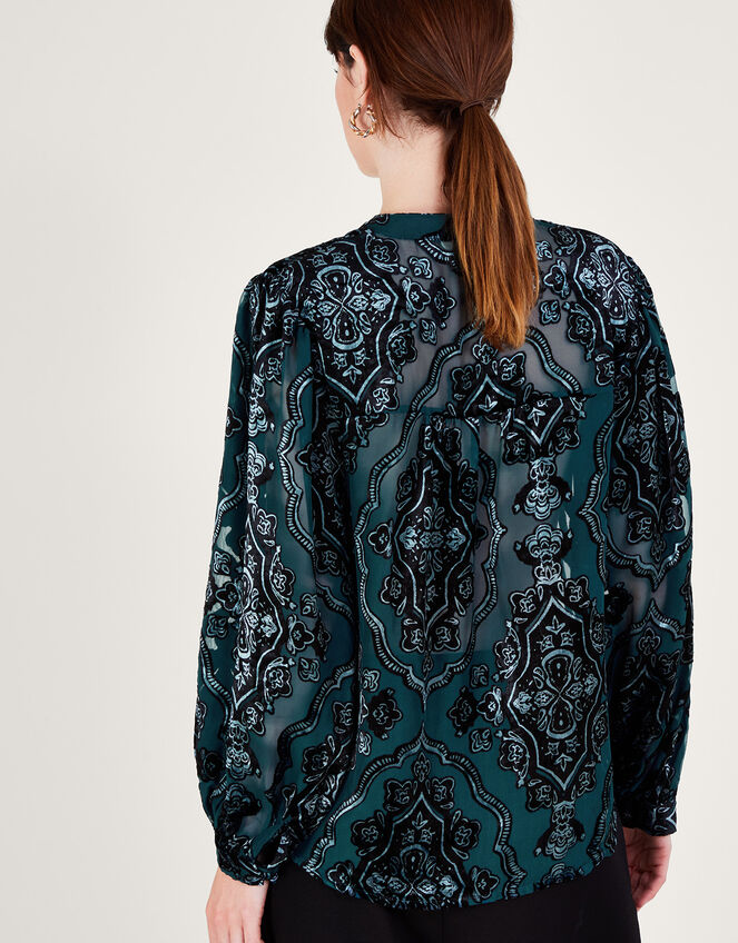 Darcy Devore Blouse, Teal (TEAL), large