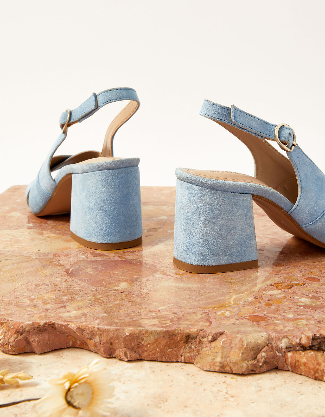 Light blue outlet suede block heels