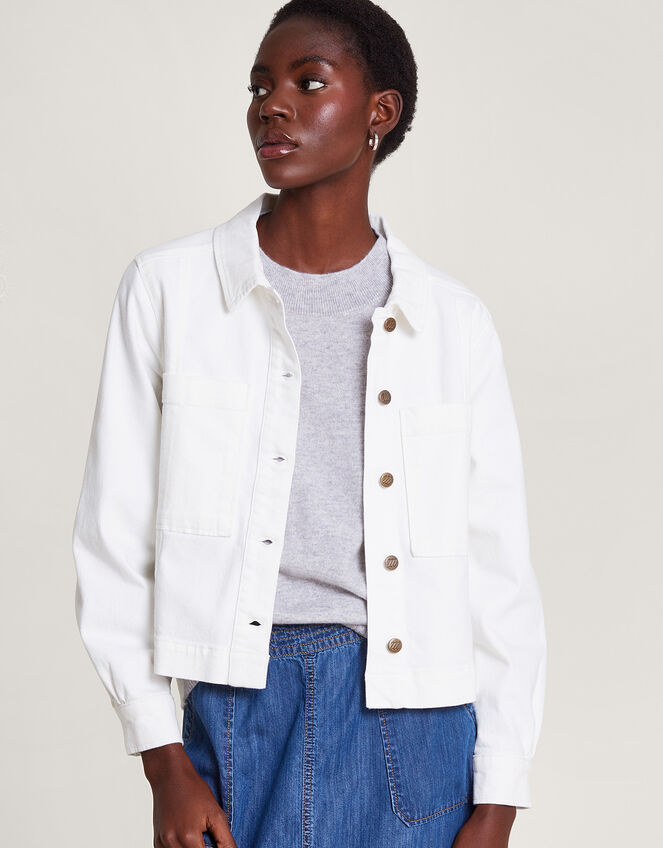 Short Denim Jacket Natural Casualwear Monsoon Global.